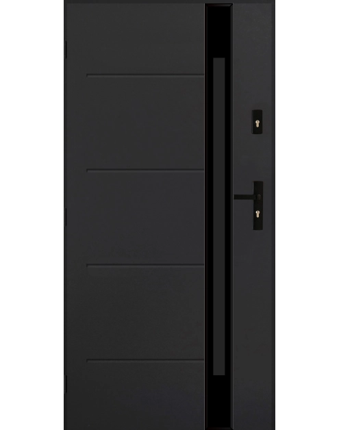 Zdjęcie: Drzwi zewnętrzne andromeda antracyt 80l komplet PANTOR