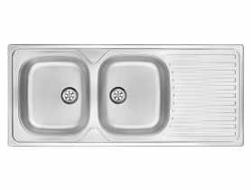 Zlewozmywak Techno satyna 2K Z/O 1165x500x140, 2" + osprzęt DEANTE