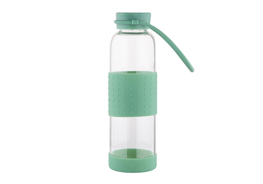 Zdjęcie: Butelka szklana w silikonowej osłonie 550 ml zielona ALTOMDESIGN
