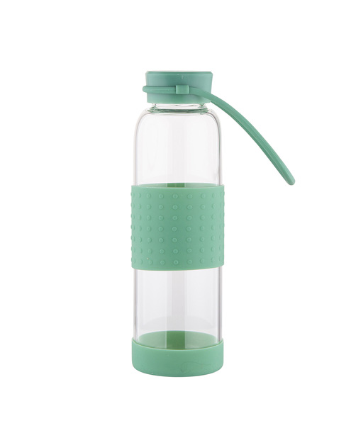 Zdjęcie: Butelka szklana w silikonowej osłonie 550 ml zielona ALTOMDESIGN