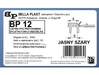 Zdjęcie: Listwa PVC BP12 L300 9/6 szary jasny, przyokienna, dylatacyjna, tynkarska z uszczelką BELLA PLAST
