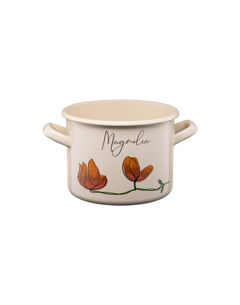 Zdjęcie: Garnek emaliowany z kalką Flores 18 cm/3,4 L wzór 1 GALICJA