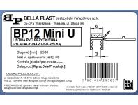 Zdjęcie: Listwa PVC BP12 Mini U L250 6/3 biały, dylatacyjna, tynkarska z uszczelką BELLA PLAST