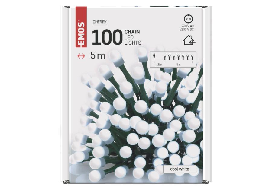 Zdjęcie: Lampki choinkowe 100 LED kulki 5 m IP20 CW EMOS