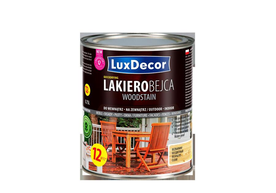 Zdjęcie: Lakierobejca do drewna bezbarwny 0,75 L LUXDECOR