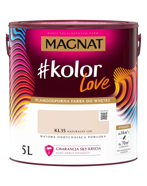 Zdjęcie: Farba plamoodporna kolorLove KL35 naturalny len 5 L MAGNAT