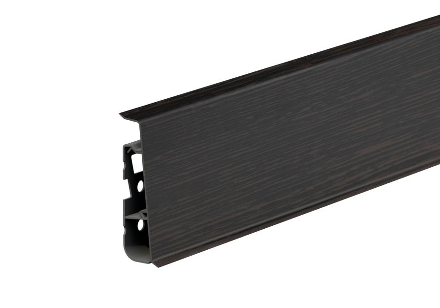 Zdjęcie: Listwa przypodłogowa PVC Hi Line Prestige 2,2x7,5 cm 2,50 m Wenge Ciemny Mat CEZAR