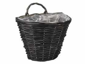 Kosz wiklinowy ścienny czarny TIN TOURS