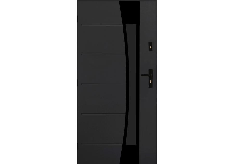 Zdjęcie: Drzwi zewnętrzne diuna antracyt 100l komplet PANTOR