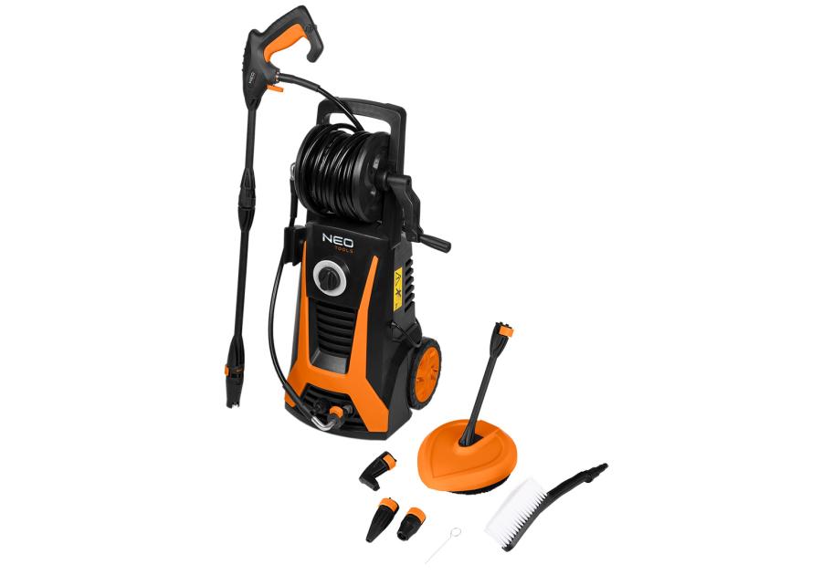 Zdjęcie: Myjka ciśnieniowa 2200W, 165 bar, szczotka, patio cleaner, końcówka turbo i kątowa NEO TOOLS