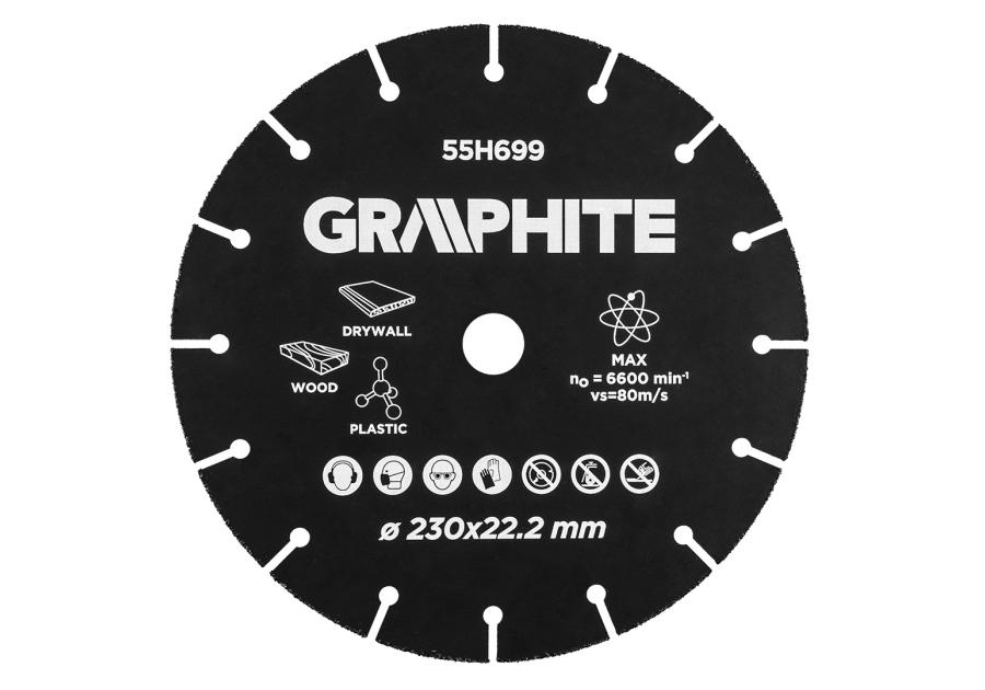 Zdjęcie: Tarcza tnąca do drewna i tworzyw sztucznych 230x22,2 mm GRAPHITE