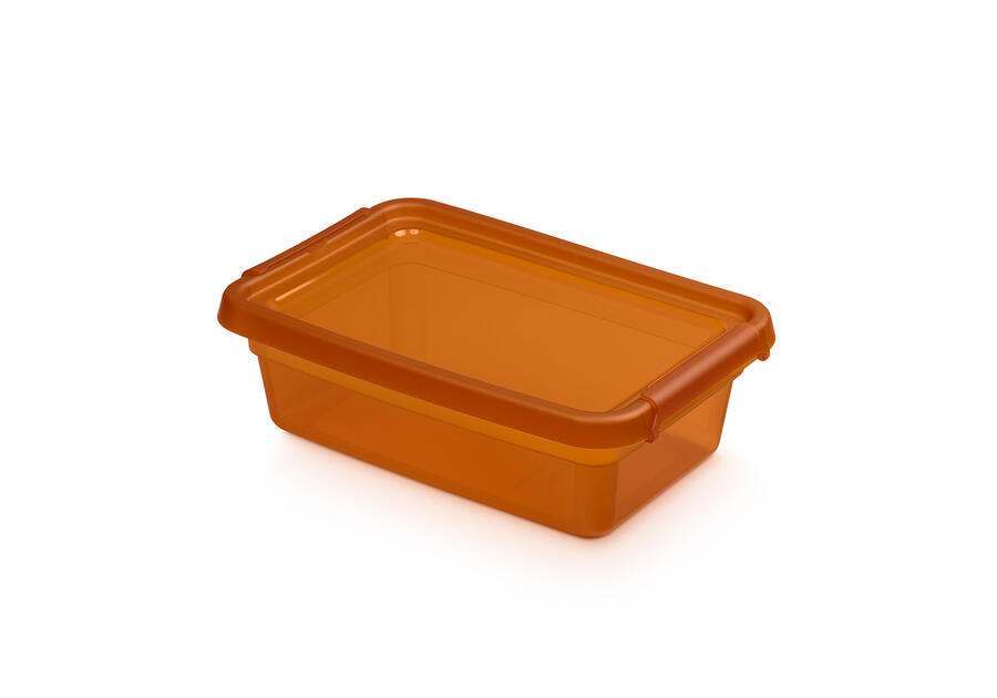 Zdjęcie: Pojemnik z pokrywką i klipsami 19x28x9 cm 3 L Amber (2312) Basestore ORPLAST