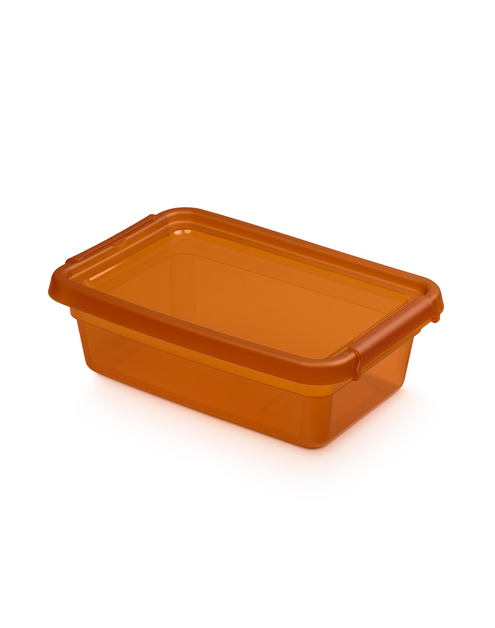 Zdjęcie: Pojemnik z pokrywką i klipsami 19x28x9 cm 3 L Amber (2312) Basestore ORPLAST