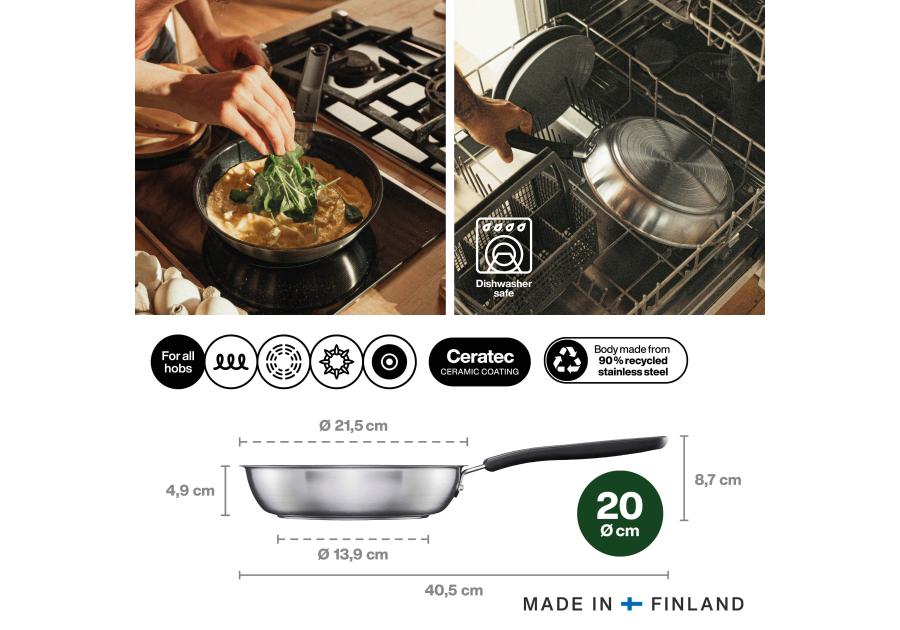 Zdjęcie: Patelnia 20 cm z powłoką ceramiczną FF FISKARS
