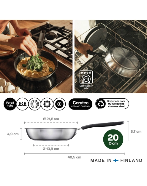 Zdjęcie: Patelnia 20 cm z powłoką ceramiczną FF FISKARS
