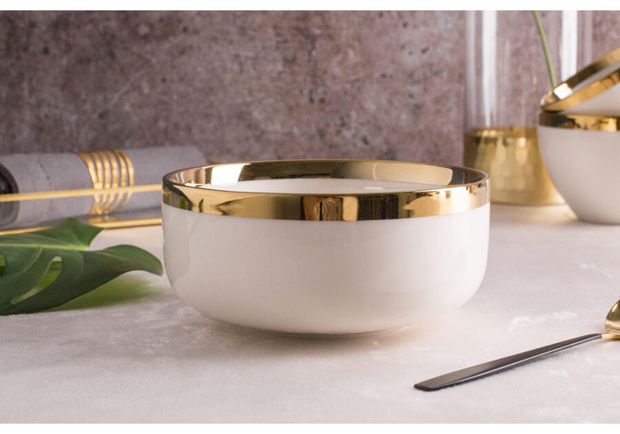 Zdjęcie: Miska Aurora Gold 14 cm - 500 ml kremowa ALTOMDESIGN