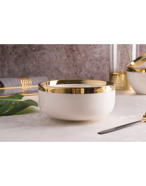 Zdjęcie: Miska Aurora Gold 14 cm - 500 ml kremowa ALTOMDESIGN