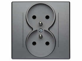 Gniazdo podwójne Milano z uziemieniem GP-2LZ.IN inox POLMARK