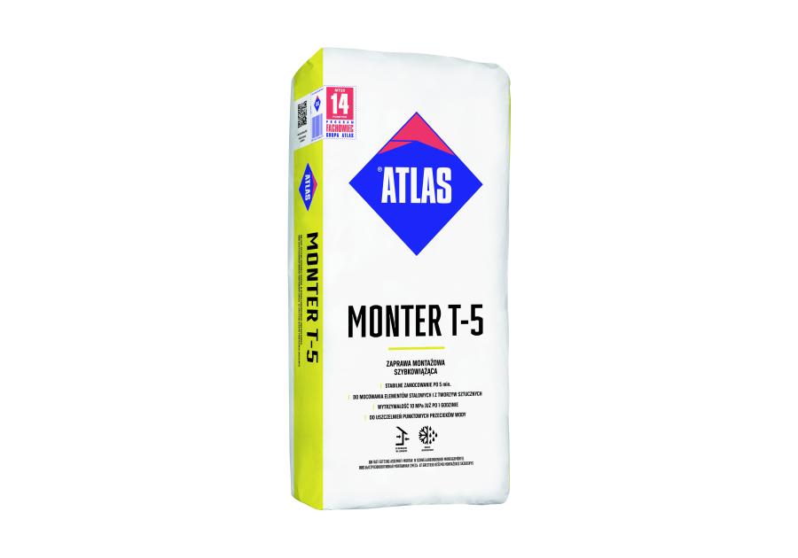 Zdjęcie: Zaprawa montażowa szybkowiążąca Monter T-5 - 25 kg ATLAS