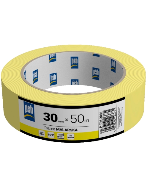 Zdjęcie: Taśma malarska żółta PSB 30 mm x 50 m SILA