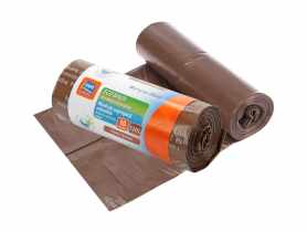 Worki Eco Bags 120 L - 10 szt. brązowe biodegradowalne RAVI