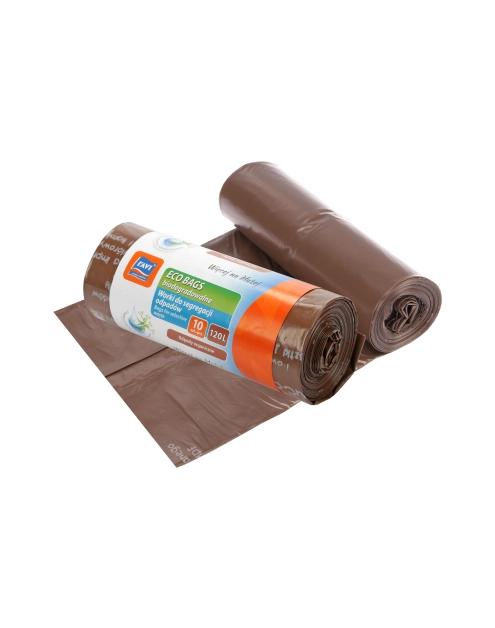 Zdjęcie: Worki Eco Bags 120 L - 10 szt. brązowe biodegradowalne RAVI