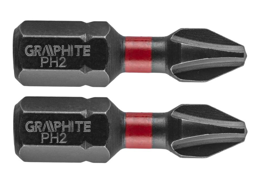 Zdjęcie: Bity udarowe PH2 x 25 mm - 2 szt. GRAPHITE