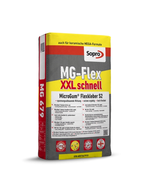 Zdjęcie: Zaprawa klejowa wysokoelastyczna, wysokoodkształcalna, jednoskładnikowa MG-Flex XXL 679 15 kg SOPRO