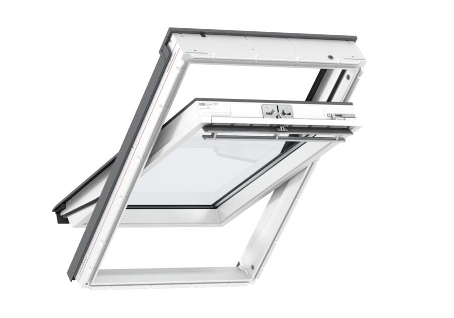 Zdjęcie: Okno GLU 0051 drewniano-poliuretanowe otwierane u góry, 66x118 cm VELUX