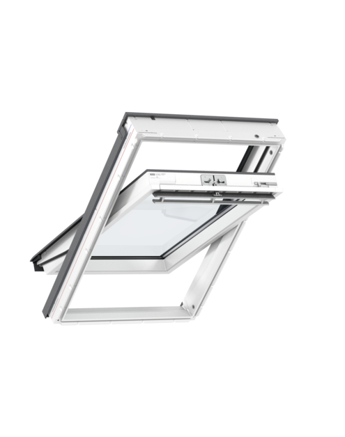 Zdjęcie: Okno GLU 0051 drewniano-poliuretanowe otwierane u góry, 66x118 cm VELUX