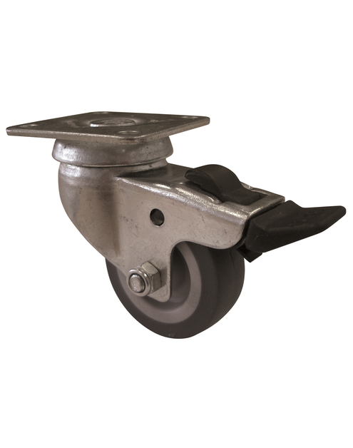 Zdjęcie: Kółka do wózków gumowe obrotowe z hamulcem 50x18 mm - 40 kg HSI