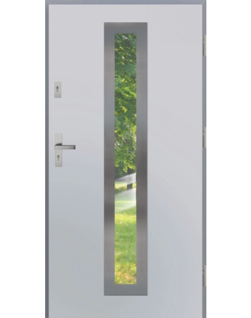 Zdjęcie: Drzwi zewnętrzne stalowo-drewniane Disting Otello 03 Biały 90 cm prawe KR CENTER