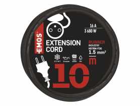 Przedłużacz ogrodowy 10 m, 1 gniazdo, czarny, guma-neopren, 230 V, 1,5 mm2 EMOS