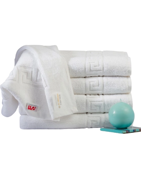 Zdjęcie: Ręcznik hotelowy 70x140 cm z żakardową bordiurą biały EUROMAT