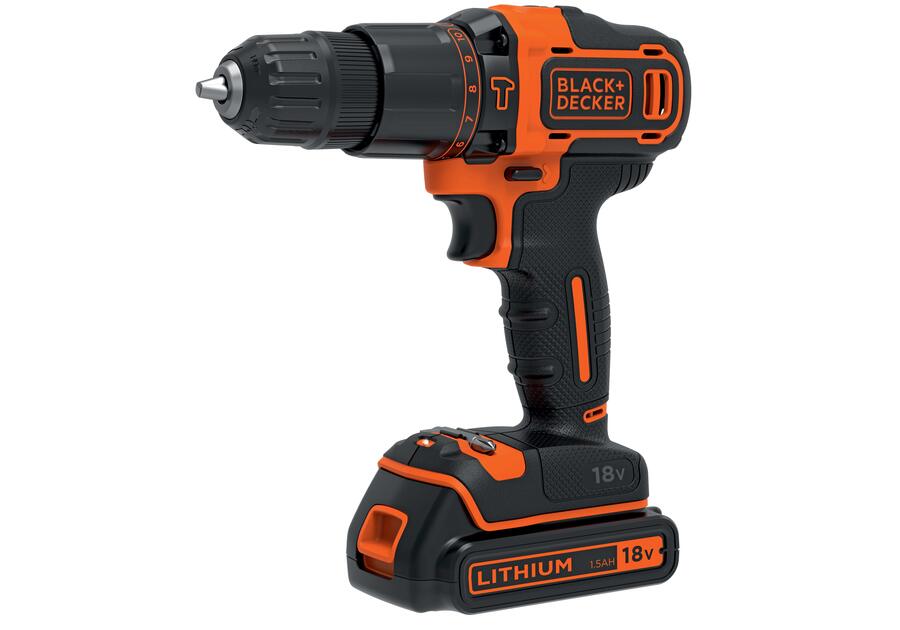 Zdjęcie: Wiertarko-wkrętarka Li-Ion 18 V z udarem Black Decker STANLEY