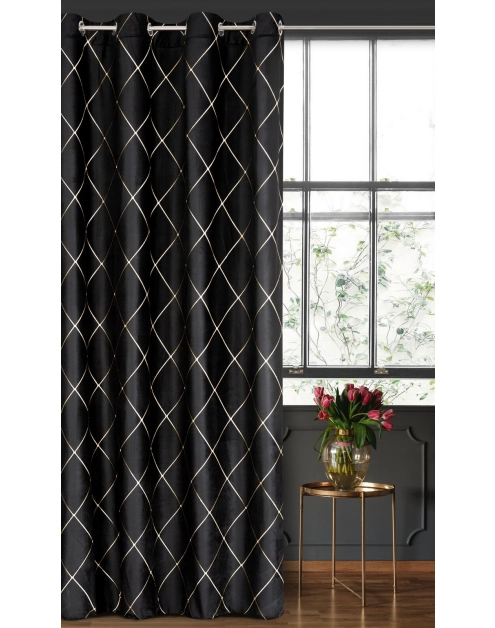 Zdjęcie: Zasłona dekoracyjna Pierre Cardin Margo 140x250 cm czarny EUROFIRANY