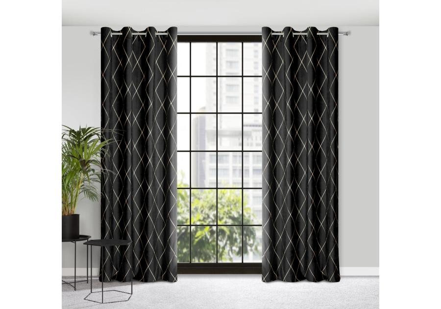 Zdjęcie: Zasłona dekoracyjna Pierre Cardin Margo 140x250 cm czarny EUROFIRANY