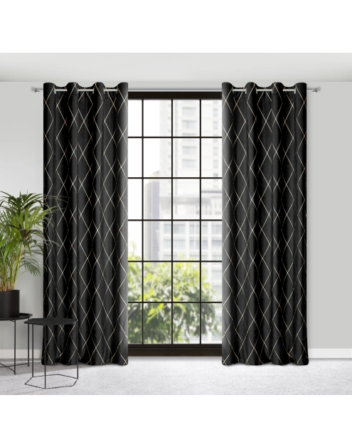 Zdjęcie: Zasłona dekoracyjna Pierre Cardin Margo 140x250 cm czarny EUROFIRANY