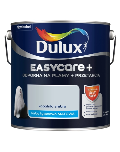 Zdjęcie: Farba lateksowa EasyCare+ Kopalnia Srebra 2,5 L DULUX