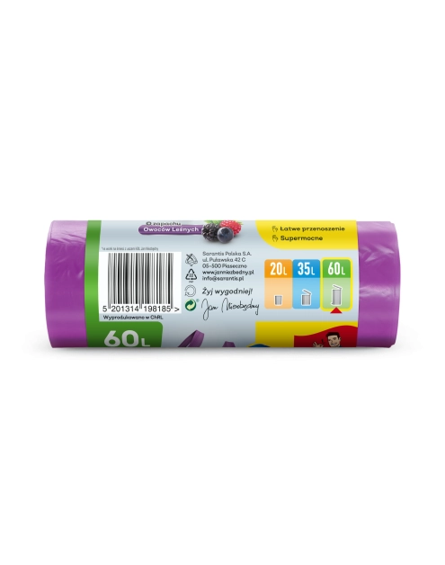 Zdjęcie: Worki HD T-shirt o zapachu owoców leśnych 60 L 15 sztuk JAN NIEZBĘDNY