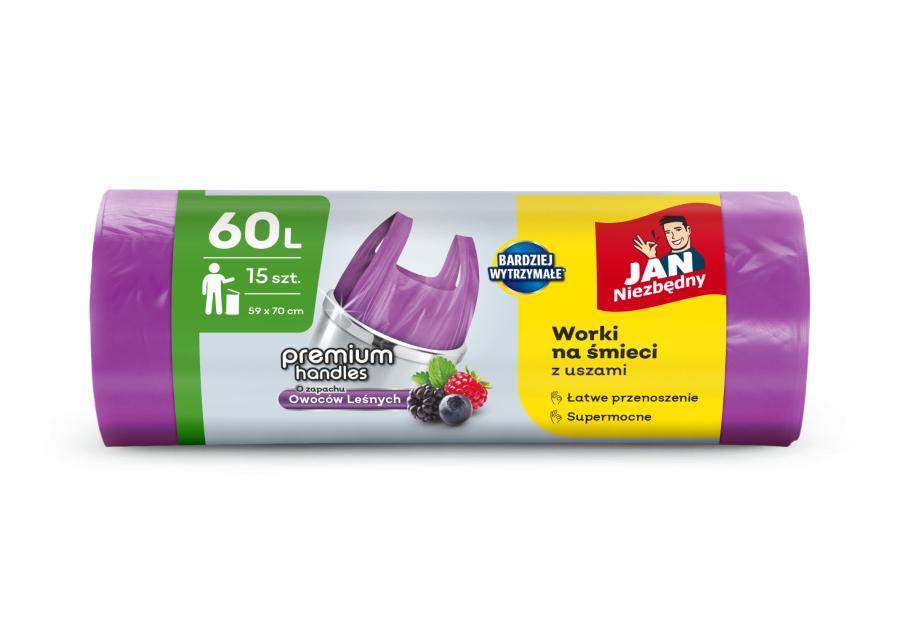 Zdjęcie: Worki HD T-shirt o zapachu owoców leśnych 60 L 15 sztuk JAN NIEZBĘDNY