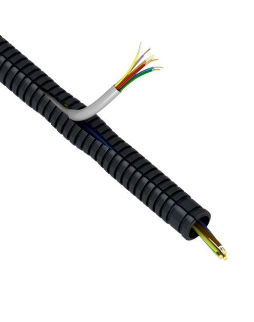 Zdjęcie: Rura karbowana techniczna RKTr/PE 16 mm czarna rozcięta - 25 m AKS ZIELONKA