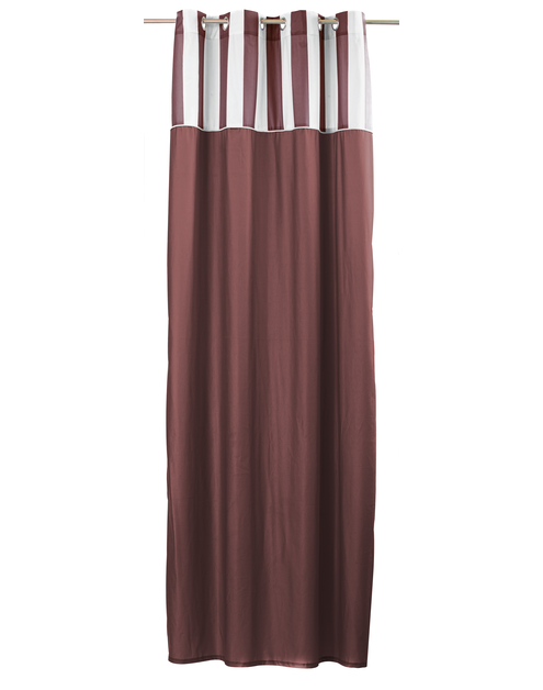 Zdjęcie: Zasłona welwetowa z drukowanym górnym pasem stripe chic róż 140x270 cm CHIC HOME