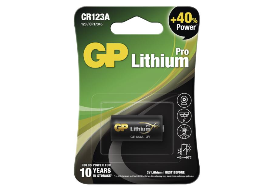 Zdjęcie: Bateria litowa GP CR123A, 1BL EMOS