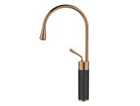 Zdjęcie: Wysoka bateria umywalkowa Gabro czarny/miedź INVENA