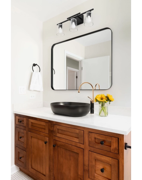 Zdjęcie: Wysoka bateria umywalkowa Gabro czarny/miedź INVENA