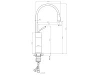 Zdjęcie: Wysoka bateria umywalkowa Gabro czarny/miedź INVENA