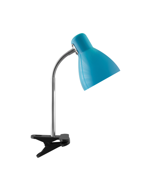 Zdjęcie: Lampka biurkowa Kati E27 Blue Clip kolor niebieski max 15 W STRUHM