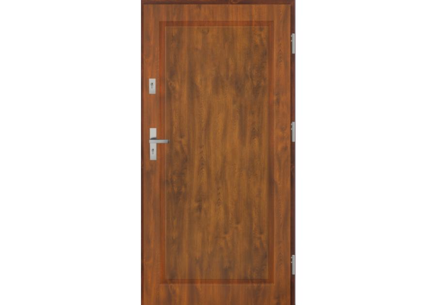 Zdjęcie: Drzwi zewnętrzne stalowo-drewniane Disting Mario 01 Dąb złoty 100 cm prawe KR CENTER