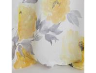 Zdjęcie: Zasłona Briana 140x250 cm z nadrukiem kwiatowym biało-żółta na przelotkach EUROFIRANY